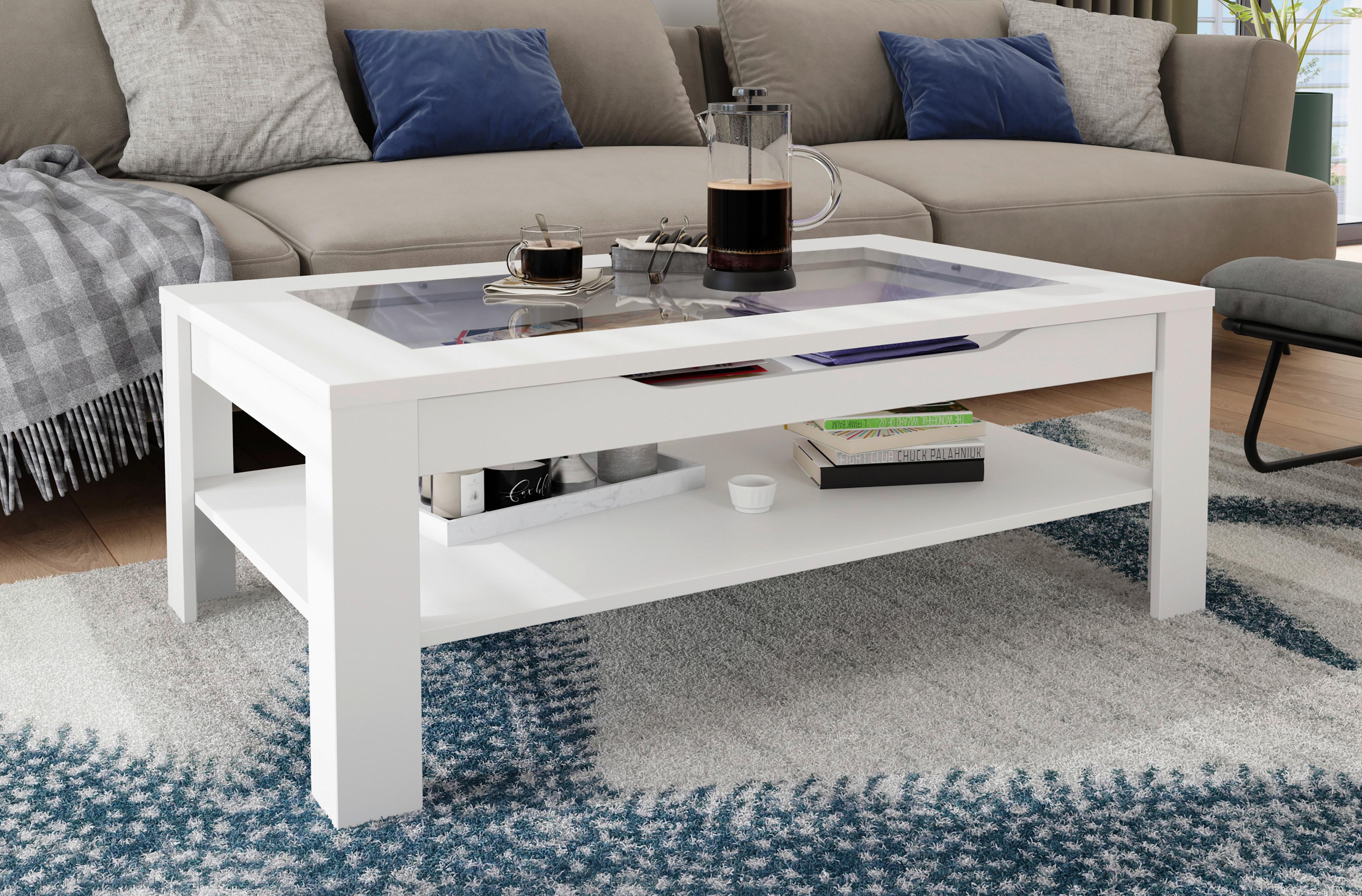 Couchtisch Wei Mit Glasplatte