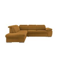 Ecksofa Vasto Goldfarben S: 228x283 cm - Chromfarben/Goldfarben, Design, Textil (228/283cm) - Livetastic