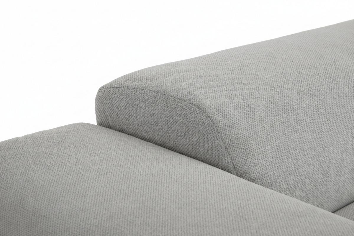3-Sitzer-Sofa Manne Hellgrau B: 266 cm - Hellgrau/Schwarz, Design, Textil (266/76/116cm) - MID.YOU