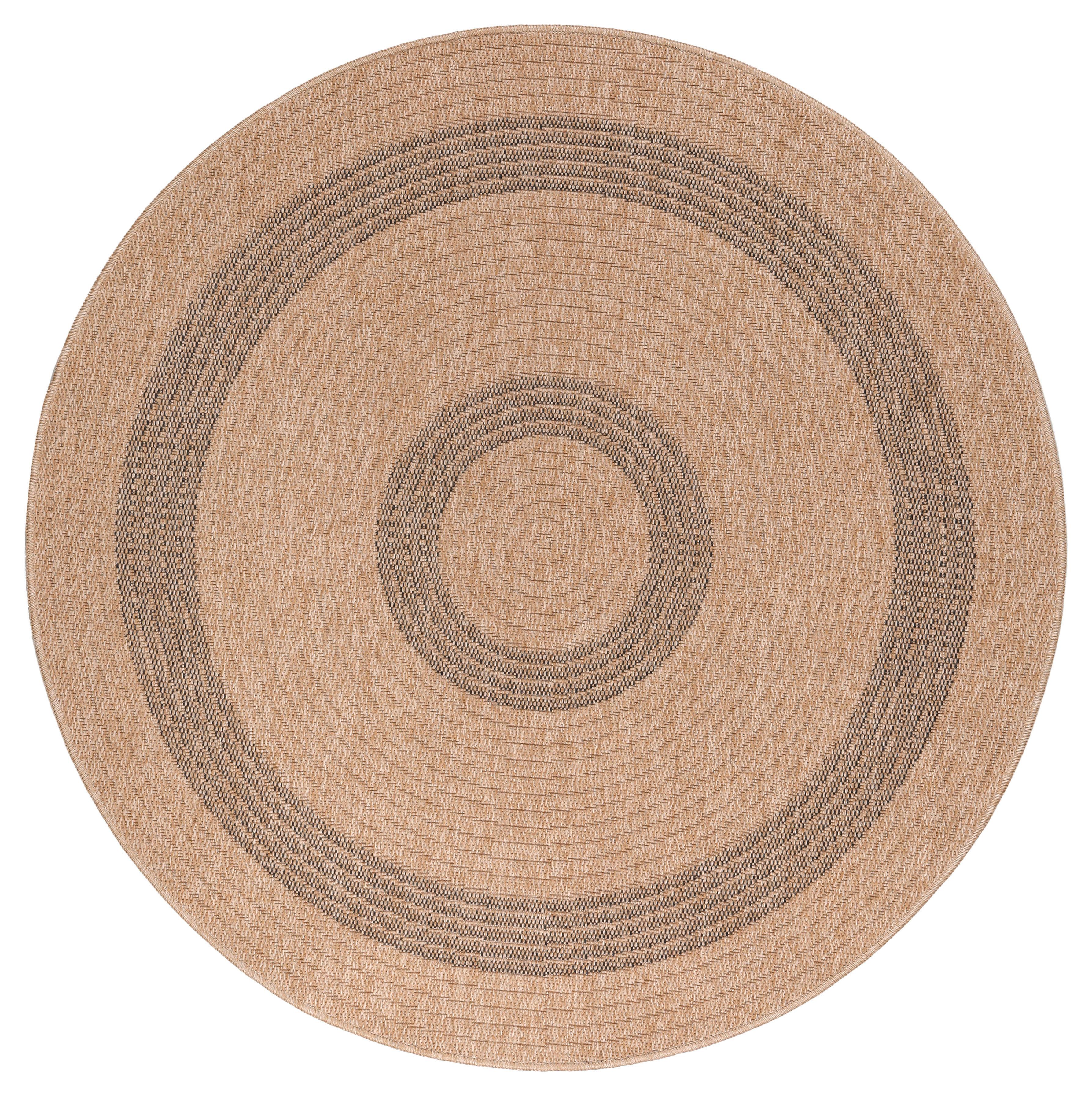 Outdoorteppich Comilla - Beige/Schwarz, Basics, Textil (120/120cm) - Novel