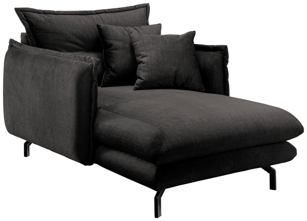 Xxxl-sessel Lava Anthrazit B: 111 Cm - Anthrazit/Schwarz, MODERN, Textil (111/101/167cm) - Livetastic