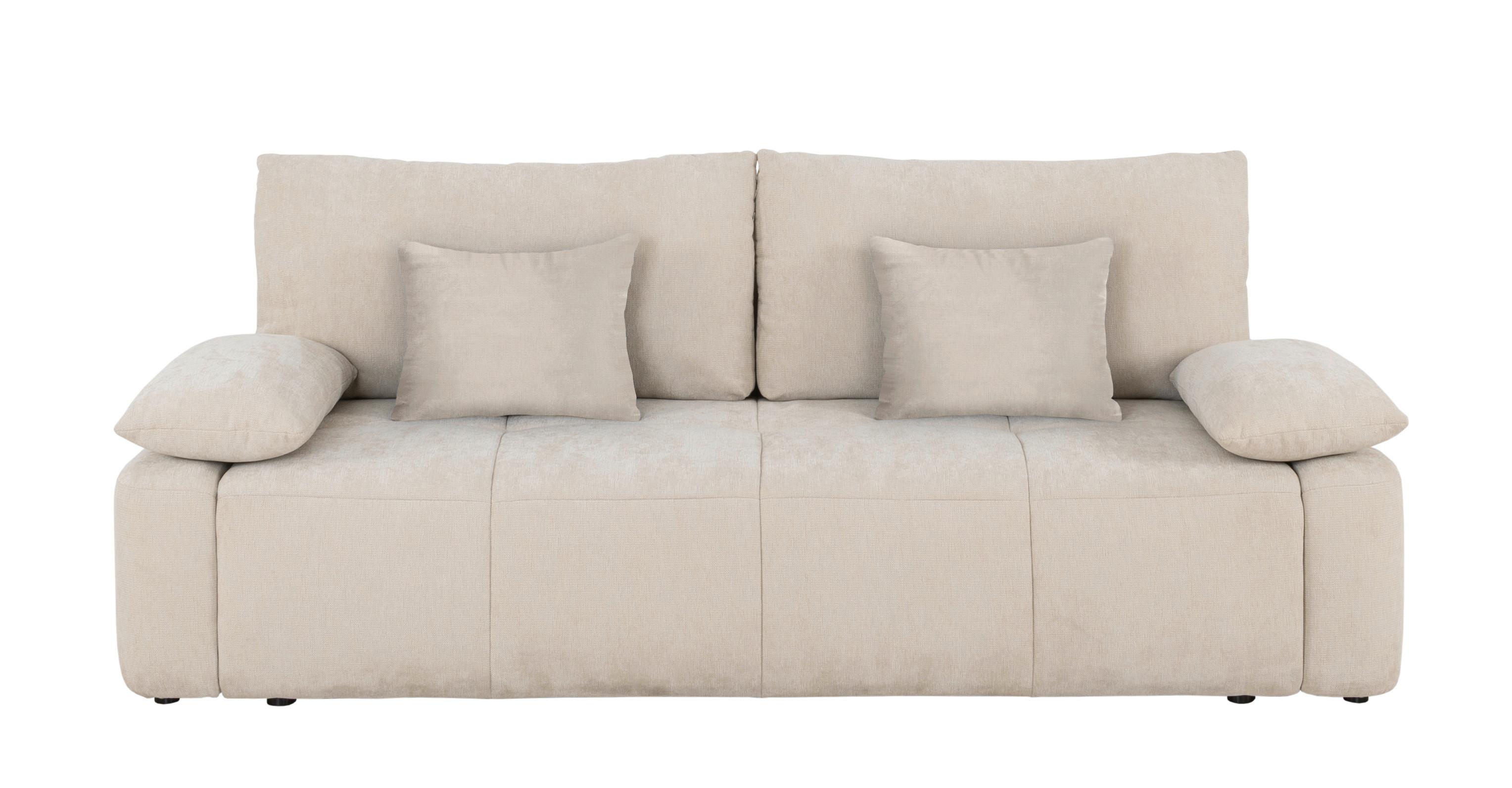 Schlafsofa Hello Lux 3dl Beige B: 240cm - Beige/Schwarz, Design, Textil (240/93/108cm) - MID.YOU