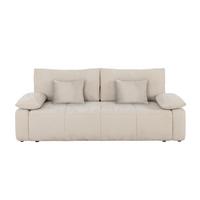Schlafsofa Hello Lux 3Dl Beige B: 240cm - Beige/Schwarz, Design, Textil (240/93/108cm) - MID.YOU
