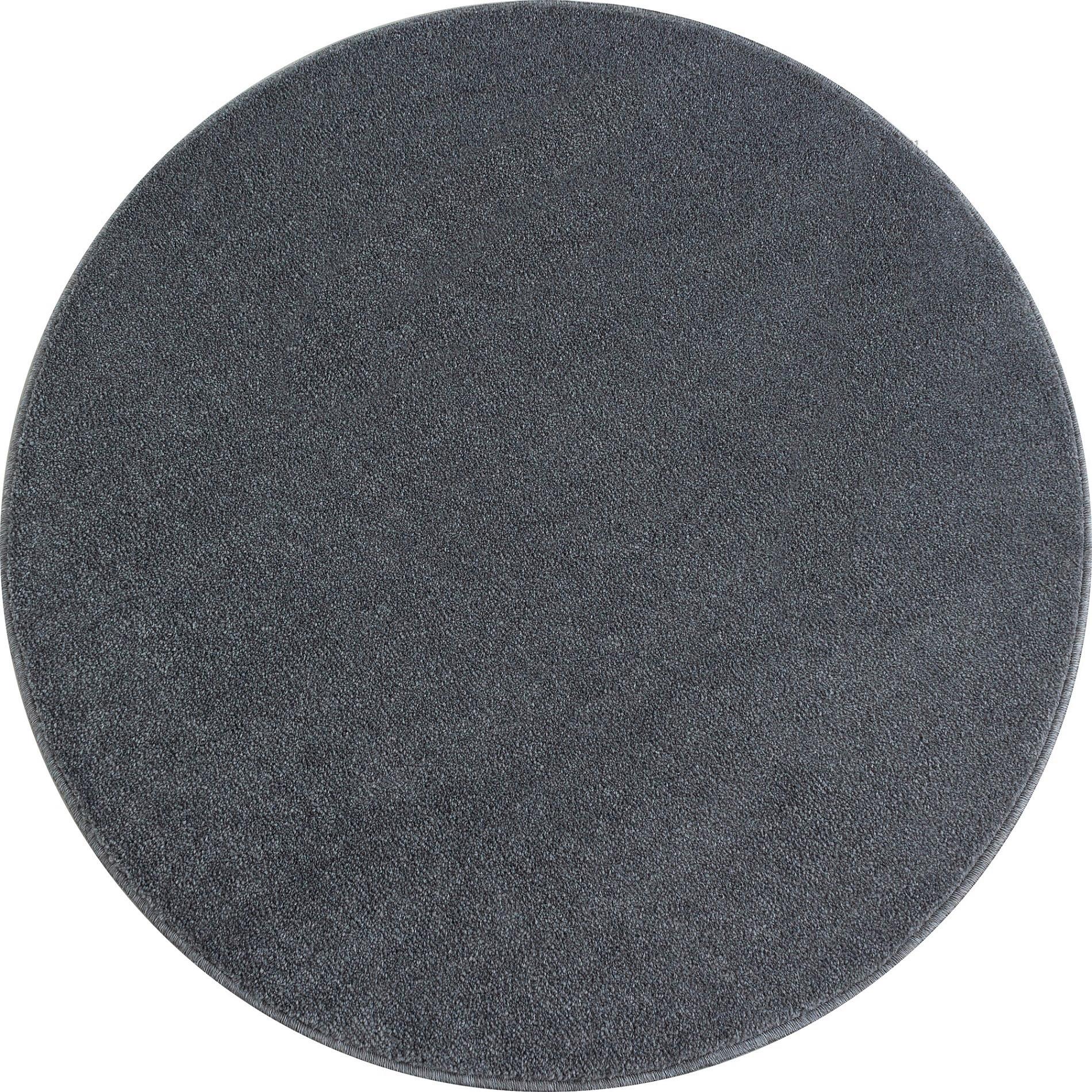 Hochflor Teppich Hellgrau Ata Rund Ø 200 cm