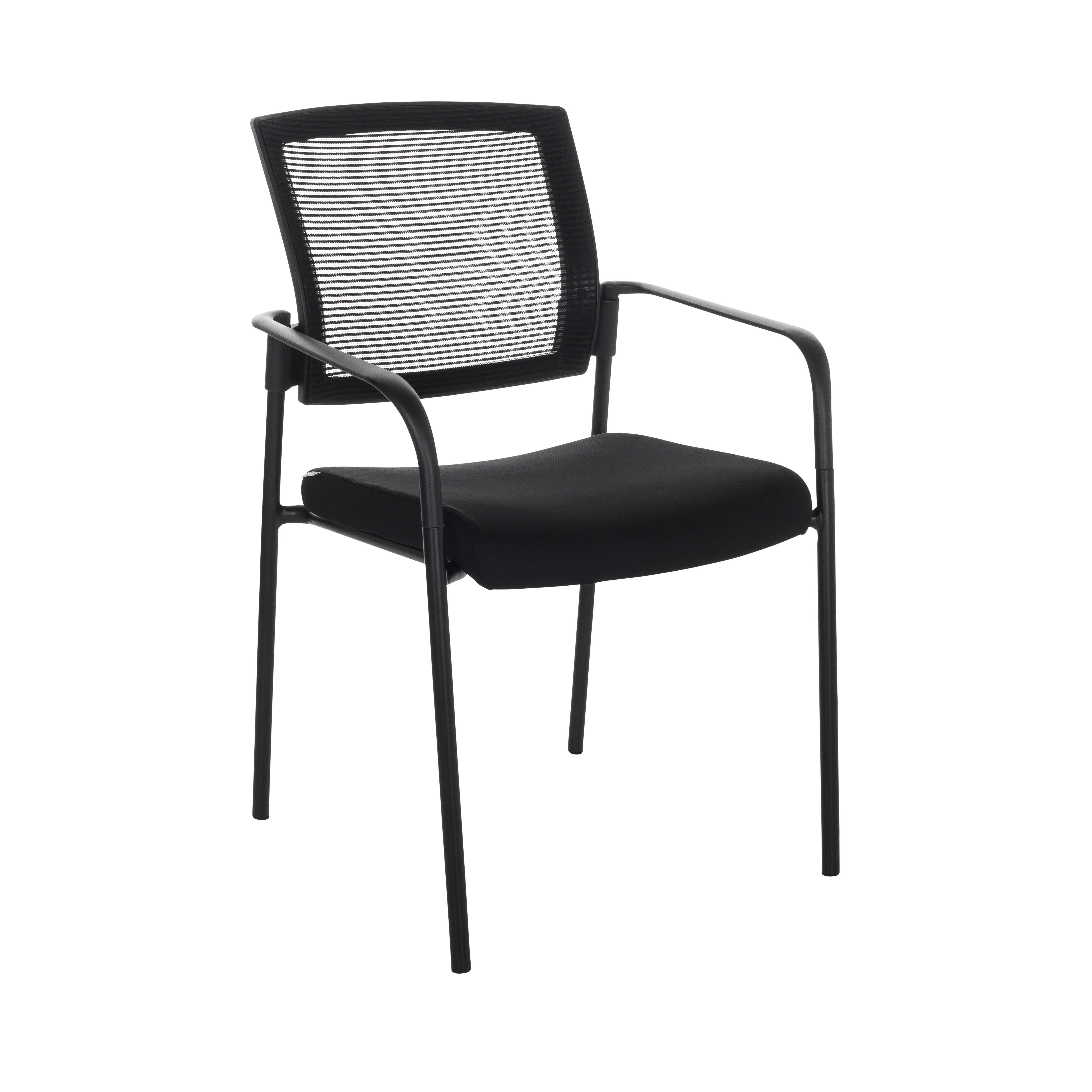 Besucherstuhl Meet Gepolstert Schwarz Bis 110 Kg - Schwarz, Basics, Kunststoff/Textil (51/126/61cm) - MID.YOU