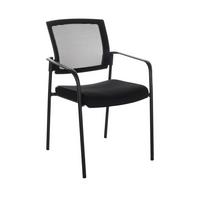 Besucherstuhl Meet Gepolstert Schwarz Bis 110 Kg - Schwarz, Basics, Kunststoff/Textil (51/126/61cm) - MID.YOU