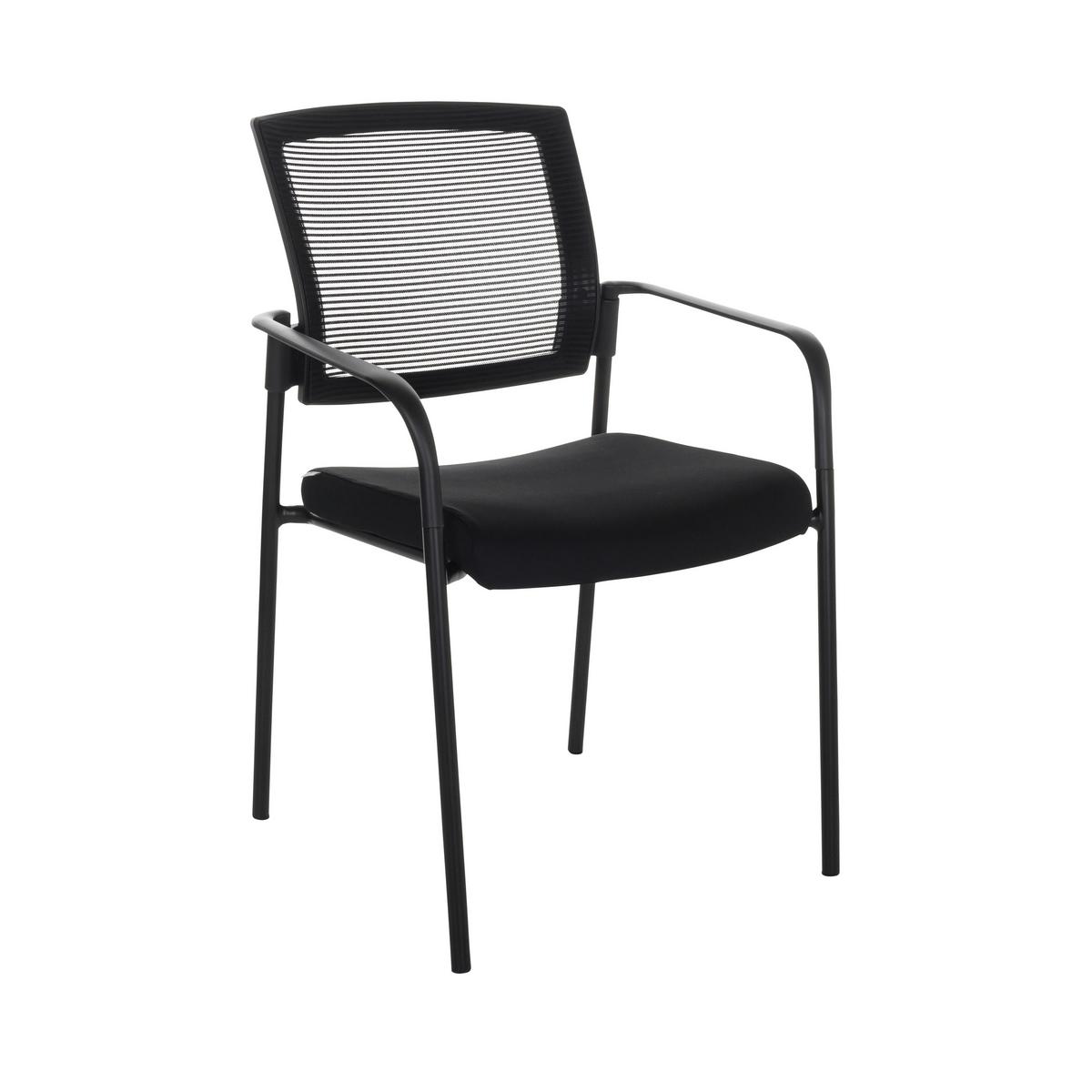 Besucherstuhl Meet Gepolstert Schwarz Bis 110 Kg - Schwarz, Basics, Kunststoff/Textil (51/126/61cm) - MID.YOU