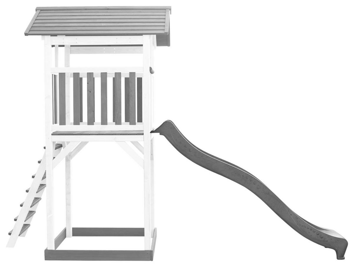 Spielturm A025.120.82 - Weiß/Grau, KONVENTIONELL, Holz/Kunststoff (111,2/241,9/349cm) - Ambia Garden