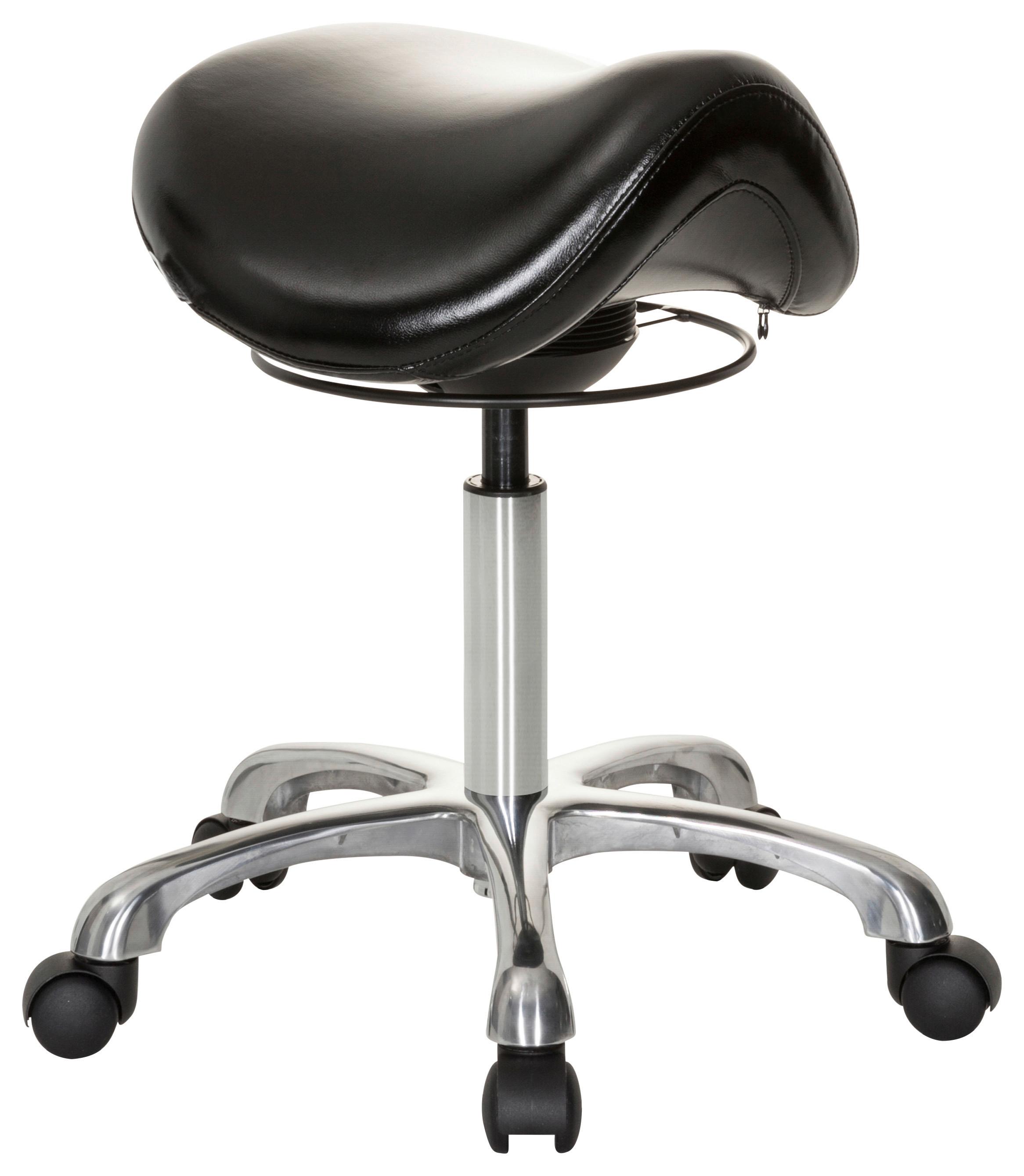 Bürohocker Ortho Sit Schwarz Bis 110 Kg - Silberfarben/Schwarz, Basics, Kunststoff/Textil (56/54/56cm) - MID.YOU