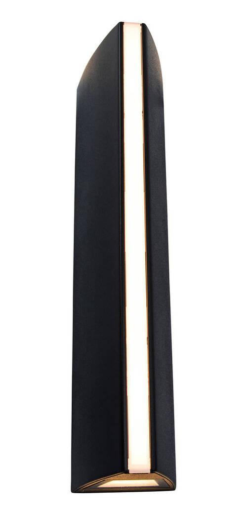 Außenwandleuchte Leo 14,5w Aluminium, Wandmontage - Schwarz, Design, Metall (30/6,6/8,8cm)