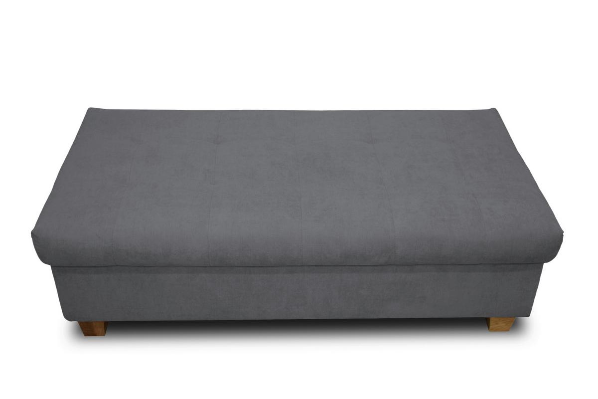 Polsterhocker Franzi Dunkel- Grau Mikrofaser H: 42 Cm - Dunkelgrau, KONVENTIONELL, Textil (131/42/61cm) - MID.YOU