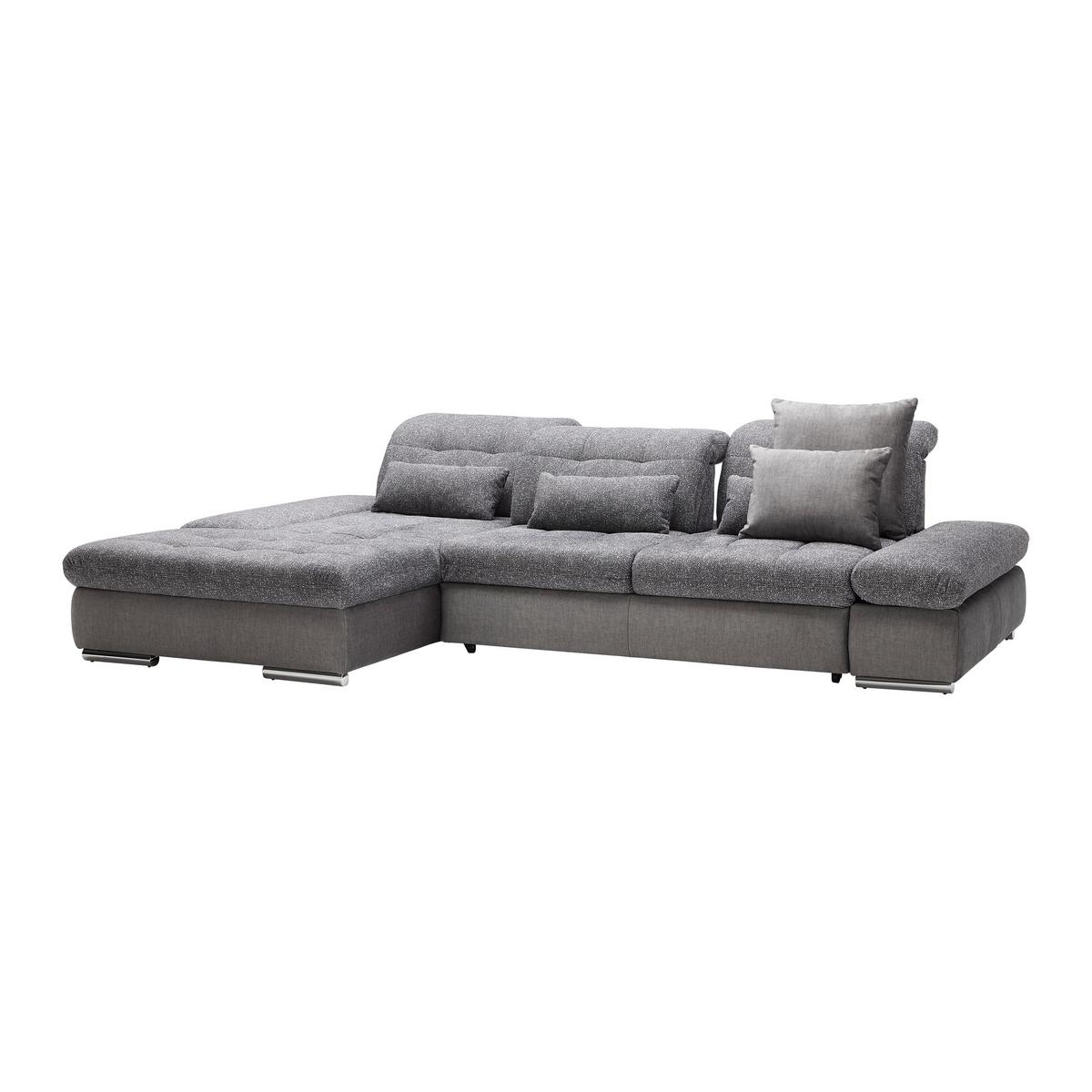 Rohová sedačka SANFINO, ľavá, grafitová / sivá - sivá/grafitová, Konventionell, kov/drevo (199/79-96/305cm) - Premium Living