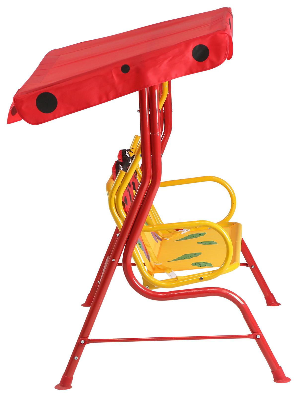 Kinder-Hollywoodschaukel Stahl, Rot - Rot, MODERN, Textil/Metall (115/118/75cm) - Siena Garden