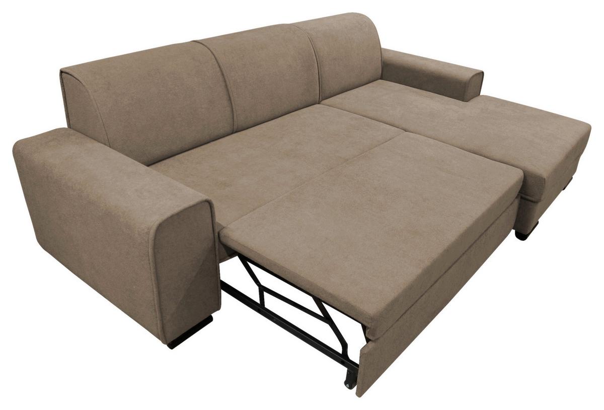 Ecksofa Classic Taupe 270x175 Cm - Taupe/Schwarz, Design, Textil (270/175cm) - MID.YOU