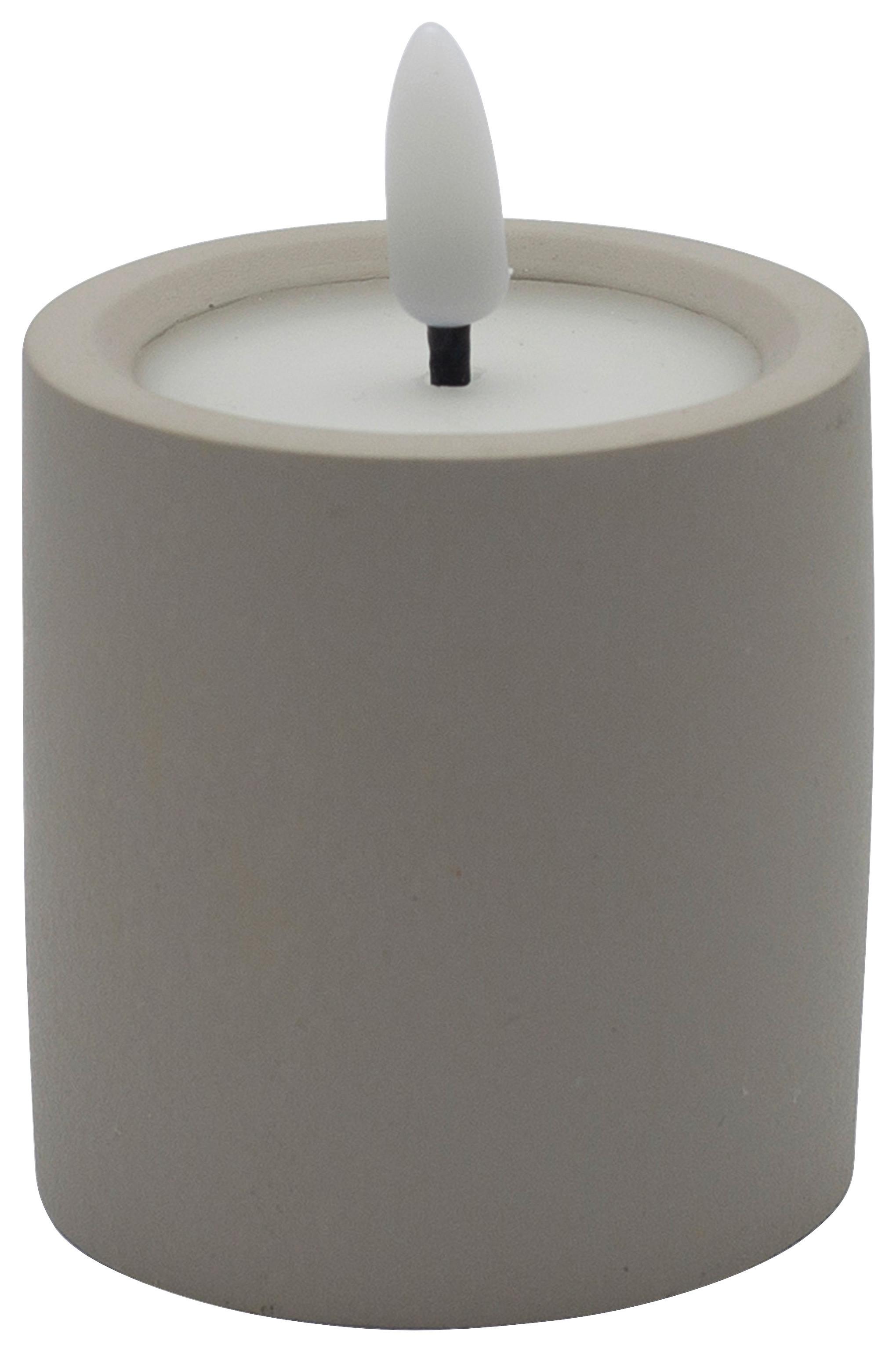 LED svíčka KAREN - šedá, Moderní, plast/kámen (6/6,5cm) - Mömax