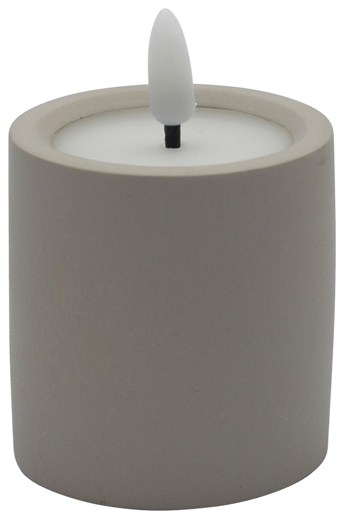 LED sviečka KAREN - sivá, Modern, plast/kameň (6/6,5cm) - Mömax