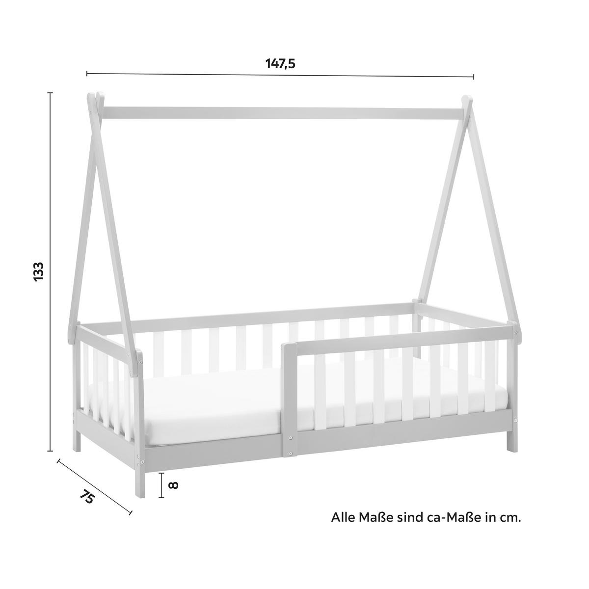 Posteľ pre deti ADELIA 140x70 cm - sivá/biela, Modern, drevo (70/140cm) - Bessagi Home
