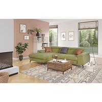 Ecksofa mit Schlaffunktion & Bettkasten Kitty Grün - Schwarz/Grün, Design, Textil (166/244cm) - Livetastic