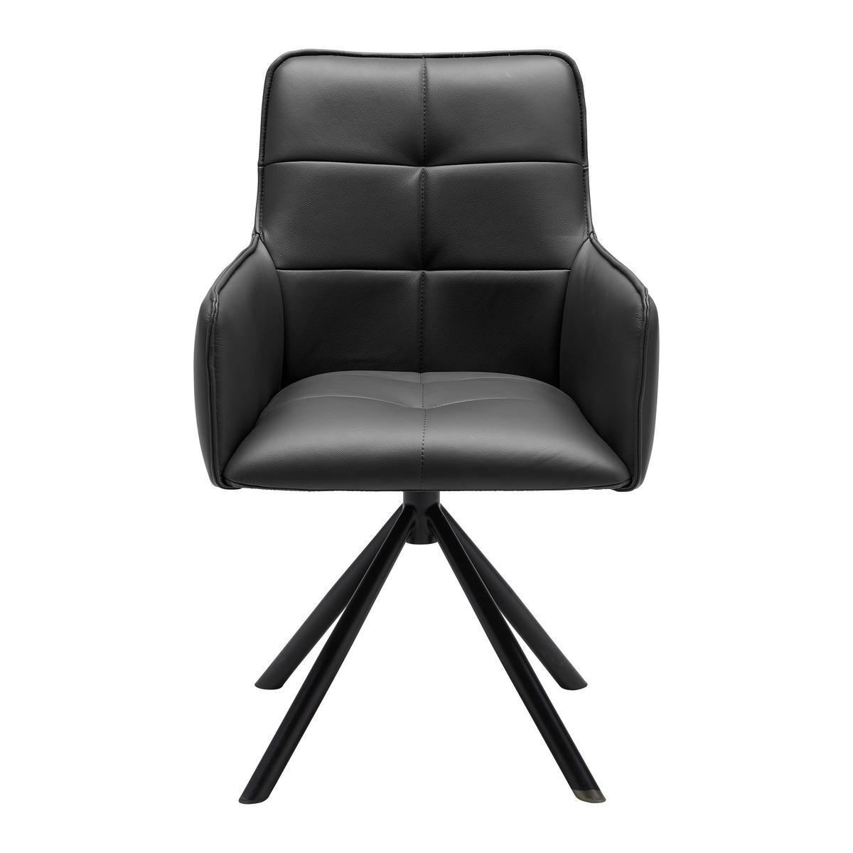 ŽIDLE S PODRUČKAMI VINCENT - černá, Moderní, kov/kůže (58/87/63cm) - Premium Living