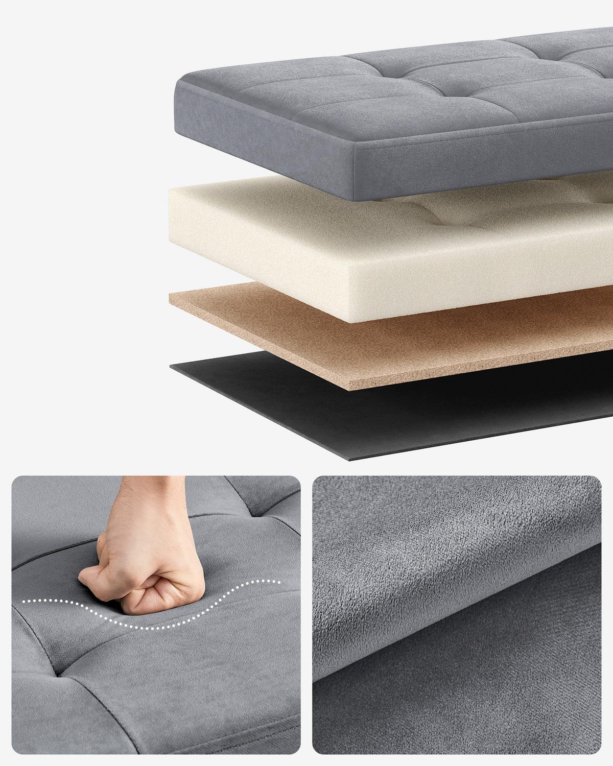 Sitzbox Grau B: 76cm - Grau, Basics, Holzwerkstoff/Textil (76/38/38cm)