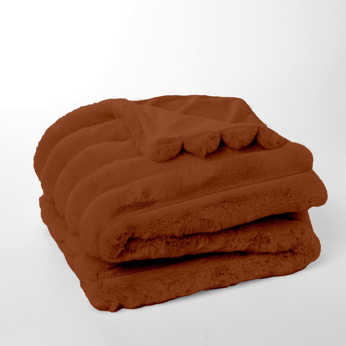 KOŽEŠINOVÁ DEKA BLANKET MOKA CARAMEL - koňaková, textil (130/180cm)