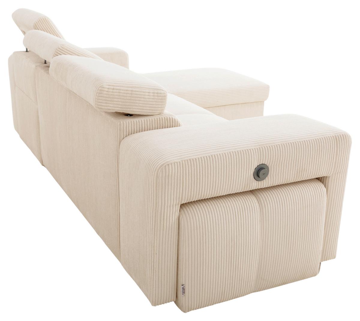 Ecksofa Sirius M creme, 251x165cm - Creme, KONVENTIONELL, Holz/Holzwerkstoff (251/165cm)