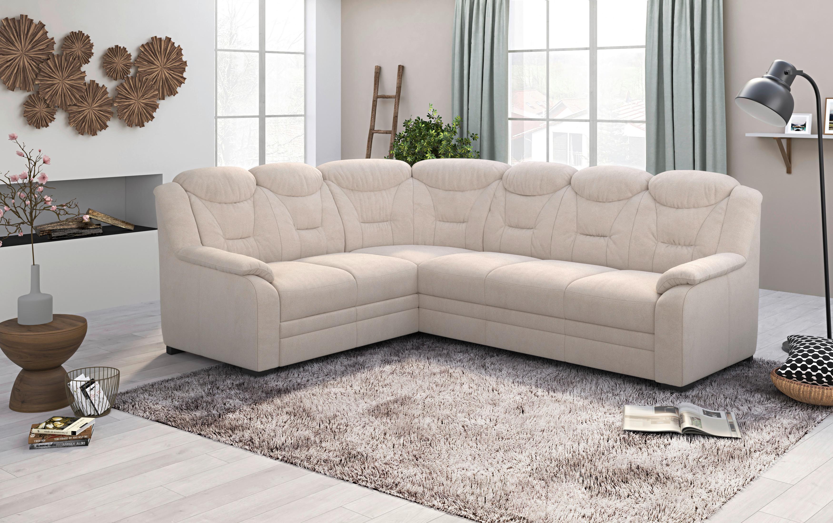 Ecksofa Marcus Beige S: 211x263 cm - Beige/Schwarz, Basics, Textil (211/263cm) - MID.YOU