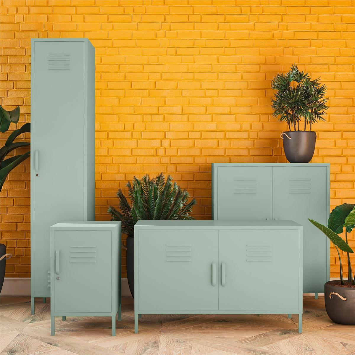 Highboard Mission District Hellgrün B: 100 cm - Hellgrün, Design, Metall (100/64/40cm) - MID.YOU