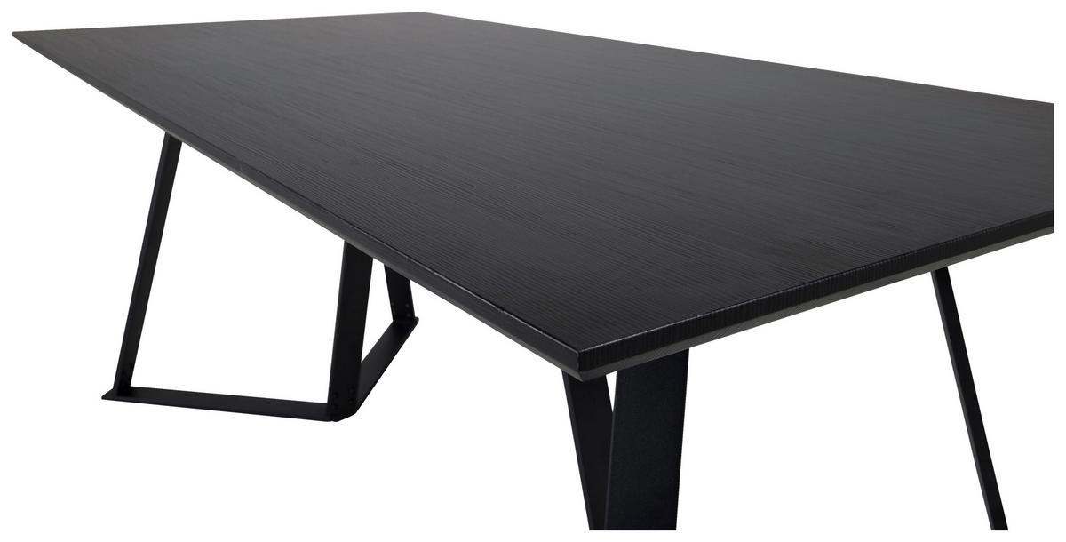 Esstisch Marina - Schwarz, Design, Holzwerkstoff/Metall (180/90/75cm) - Livetastic