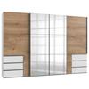 Schwebetürenschrank B: 350 Cm Level 36a Weiß/eiche Dekor - Eichefarben/Weiß, MODERN, Holzwerkstoff (350/236/65cm) - MID.YOU