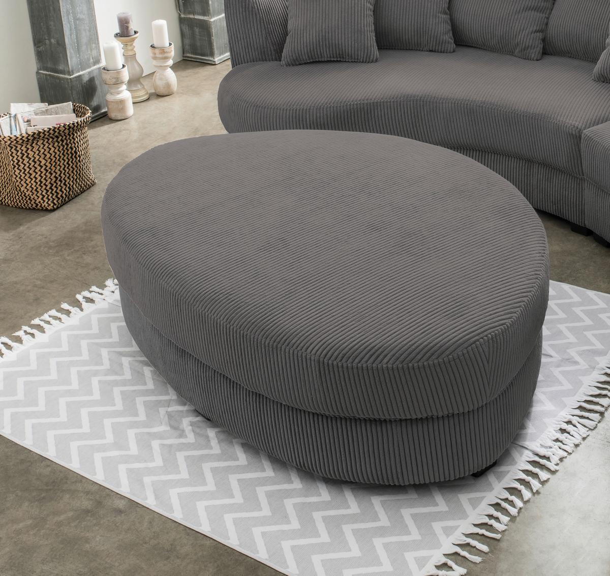 Wohnlandschaft Limoncello Grau S: 160x300 cm - Schwarz/Grau, Design, Textil (160/300cm) - Livetastic