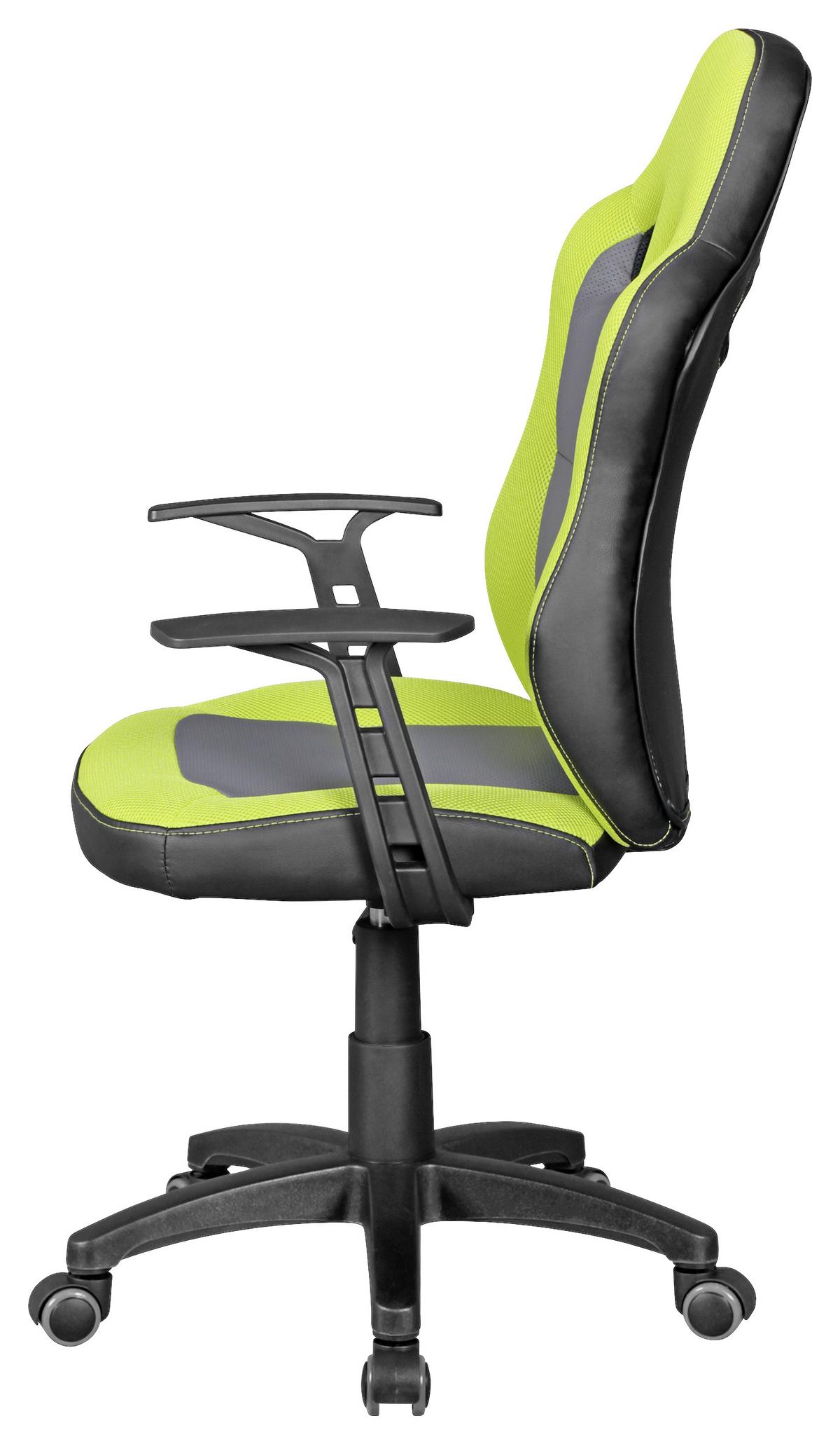 Otočná židle pro dítě Speedy šedá/zelená - šedá/černá, Moderní, textil/plast (60/102/60cm) - MID.YOU