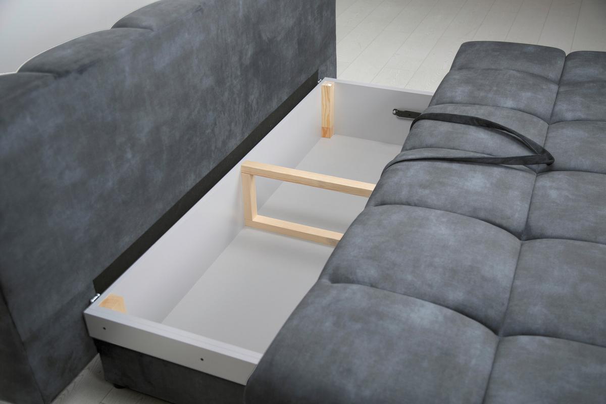 Schlafsofa Bobbio Plus Grau B: 204cm - Schwarz/Grau, Design, Textil (204/90/95cm) - MID.YOU