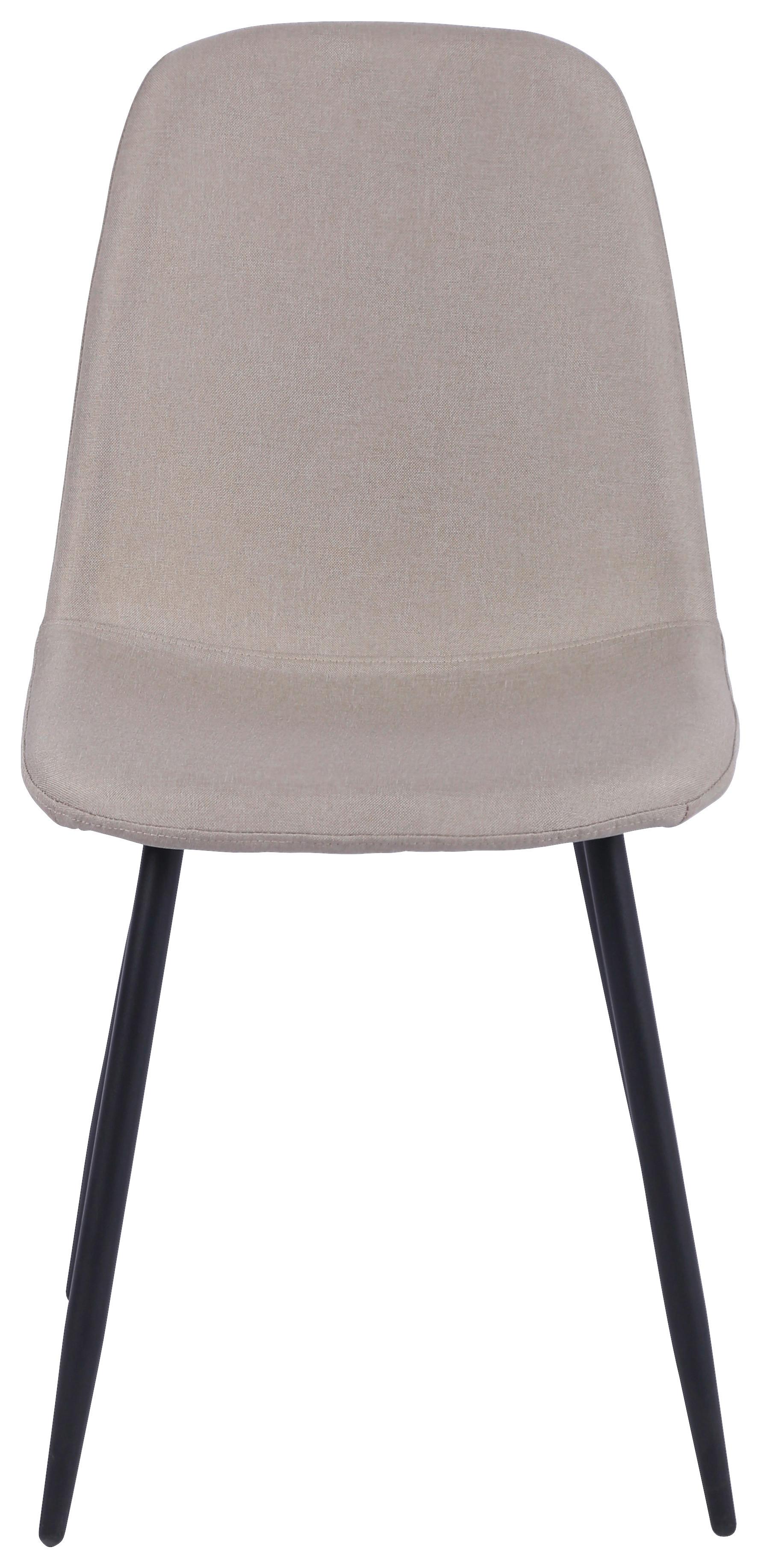Vierfußstuhl Mona Leinenoptik Beige - Beige/Schwarz, MODERN, Holz/Textil (44/87/56cm)