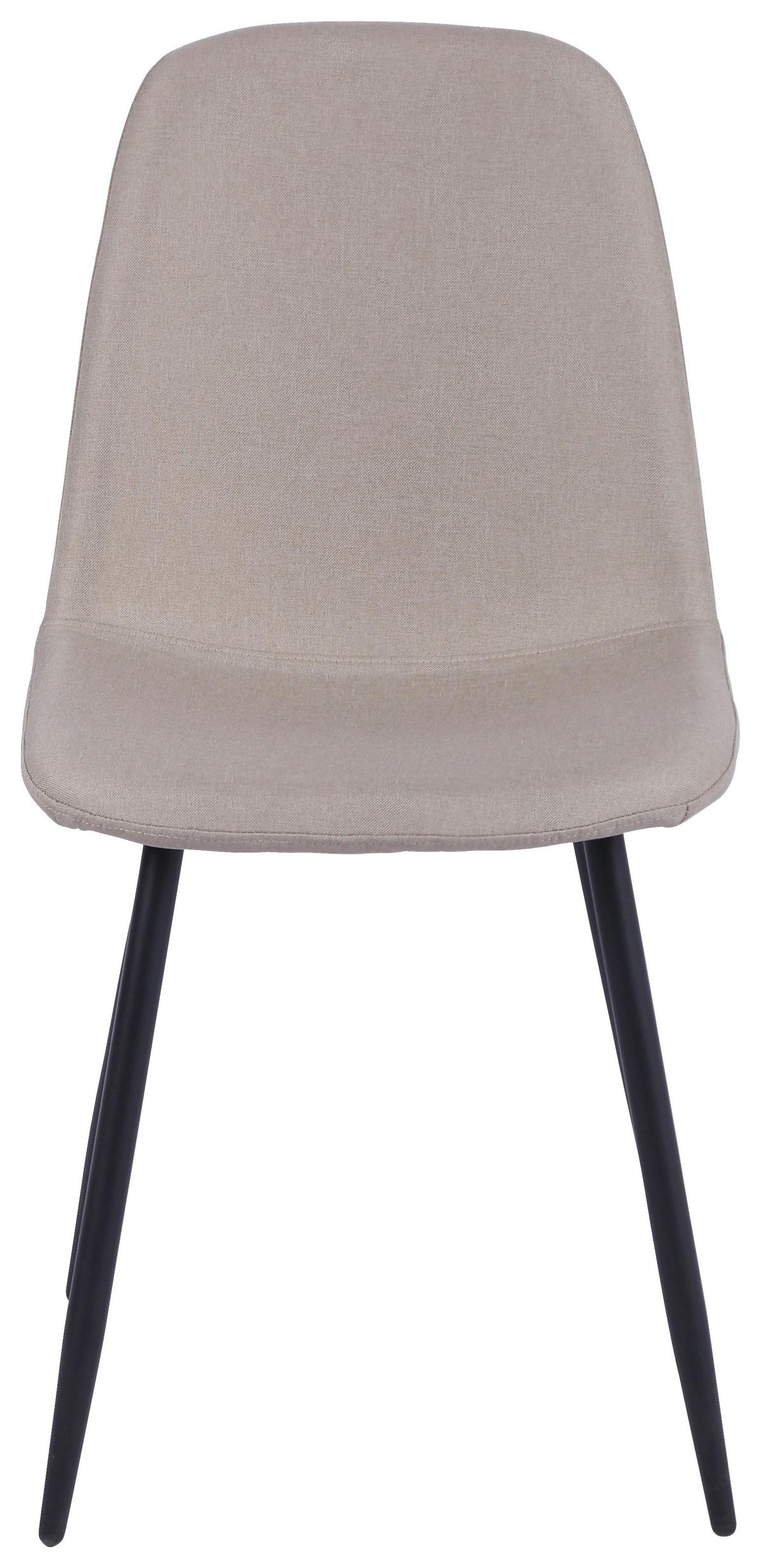 Vierfußstuhl Mona Leinenoptik Beige - Beige/Schwarz, MODERN, Holz/Textil (44/87/56cm)