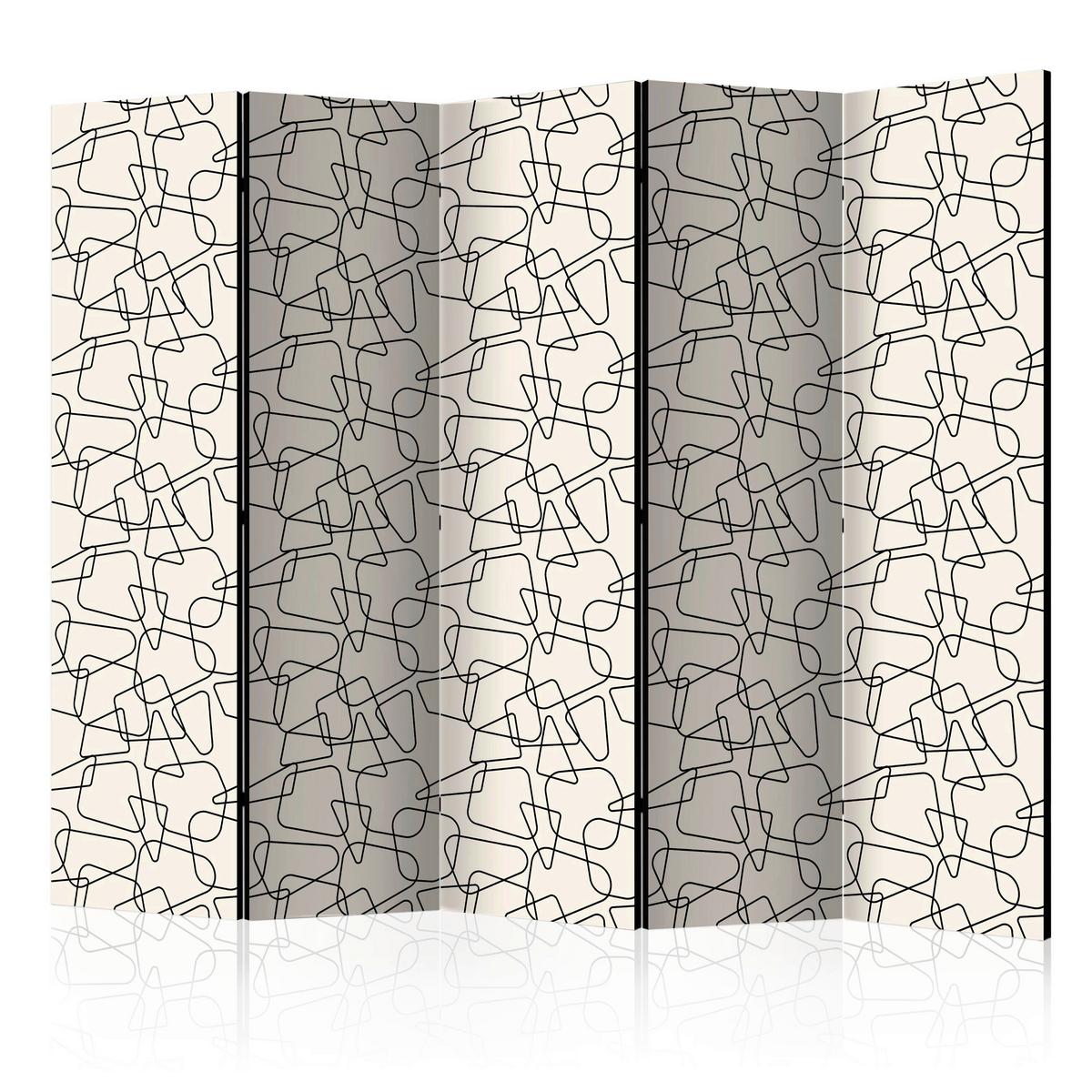 Paravent Hellgrau Dunkelgrau B: 225 cm - Dunkelgrau/Hellgrau, Basics, Holz/Textil (225/172/3cm) - artgeist