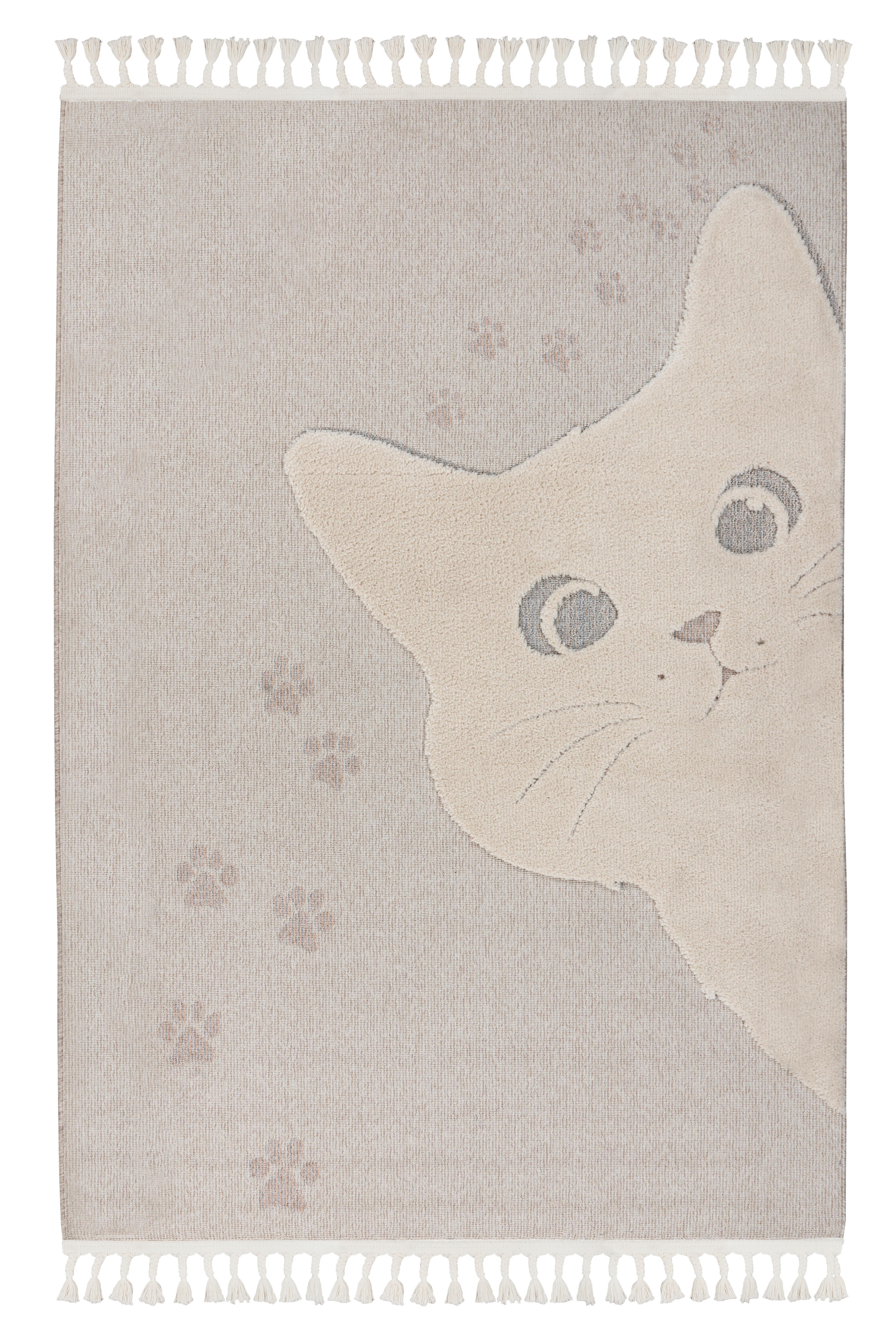 Flachwebteppich My Fano 396 Cats 120x170 - Multicolor/Grau, Basics, Textil (120/170cm) - Obsession