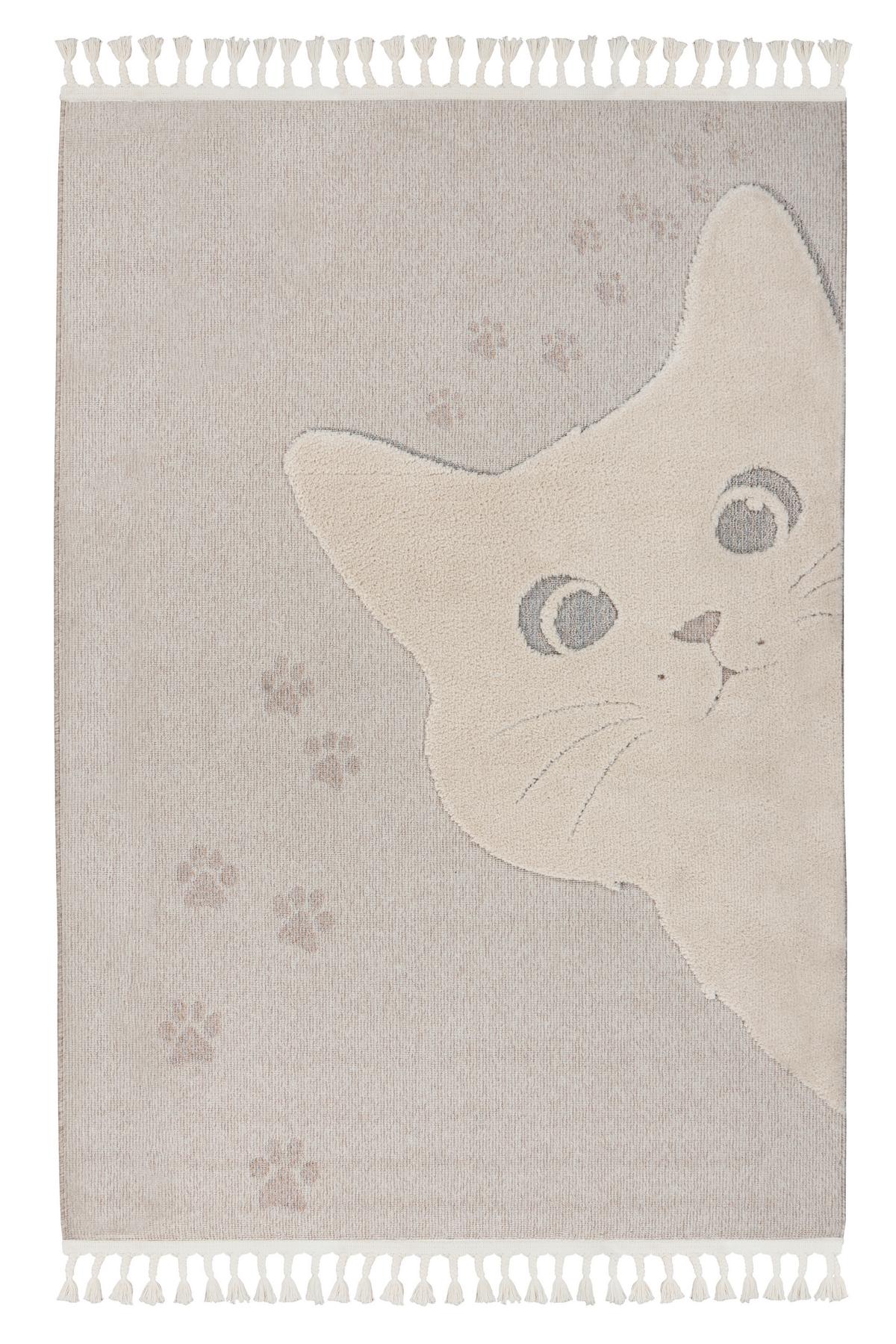 Flachwebteppich My Fano 396 Cats 160x230 - Multicolor/Grau, Basics, Textil (160/230cm) - Obsession