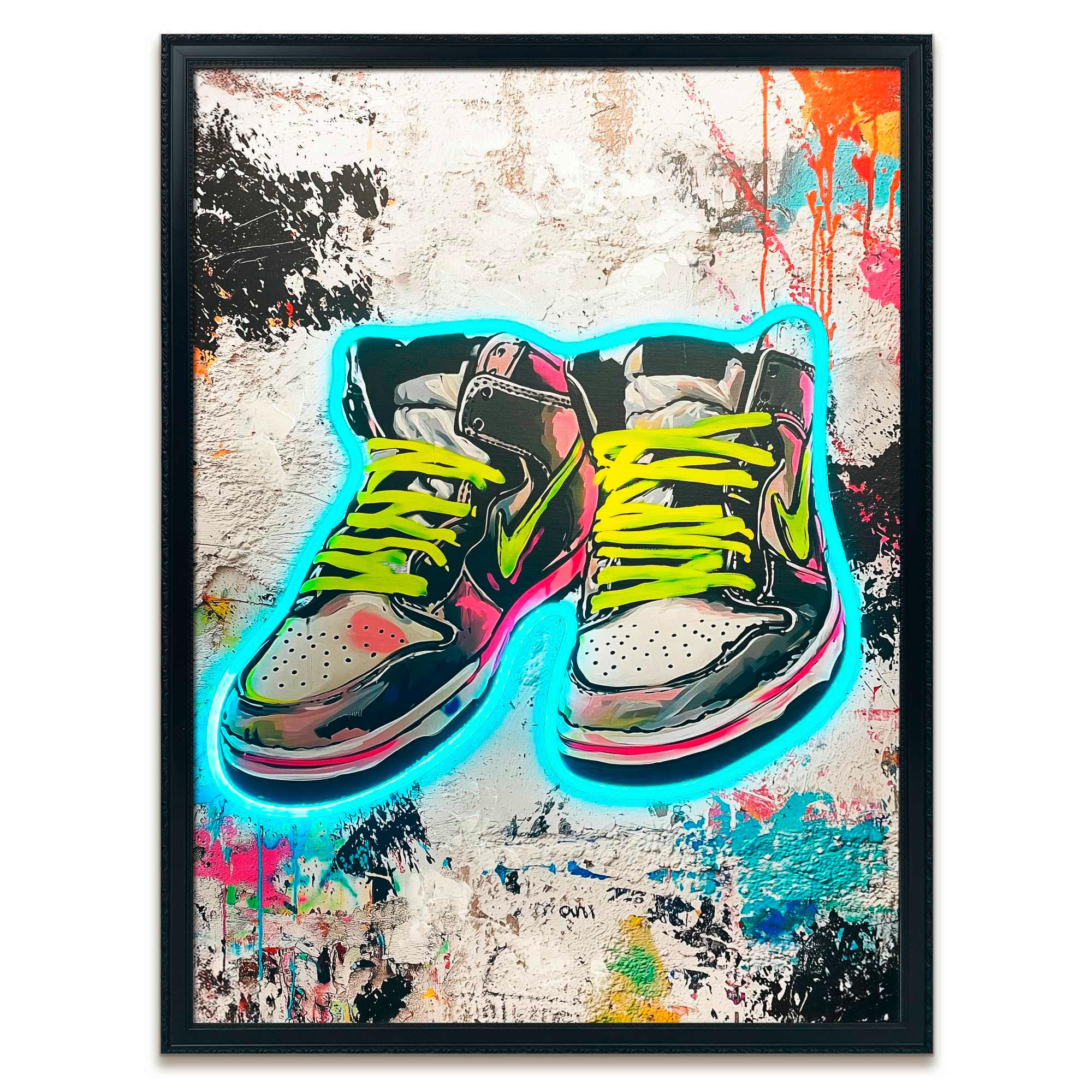 Bild Neon Black Sneaker - Multicolor/Schwarz, Basics, Holzwerkstoff/Kunststoff (50/70/3,5cm)