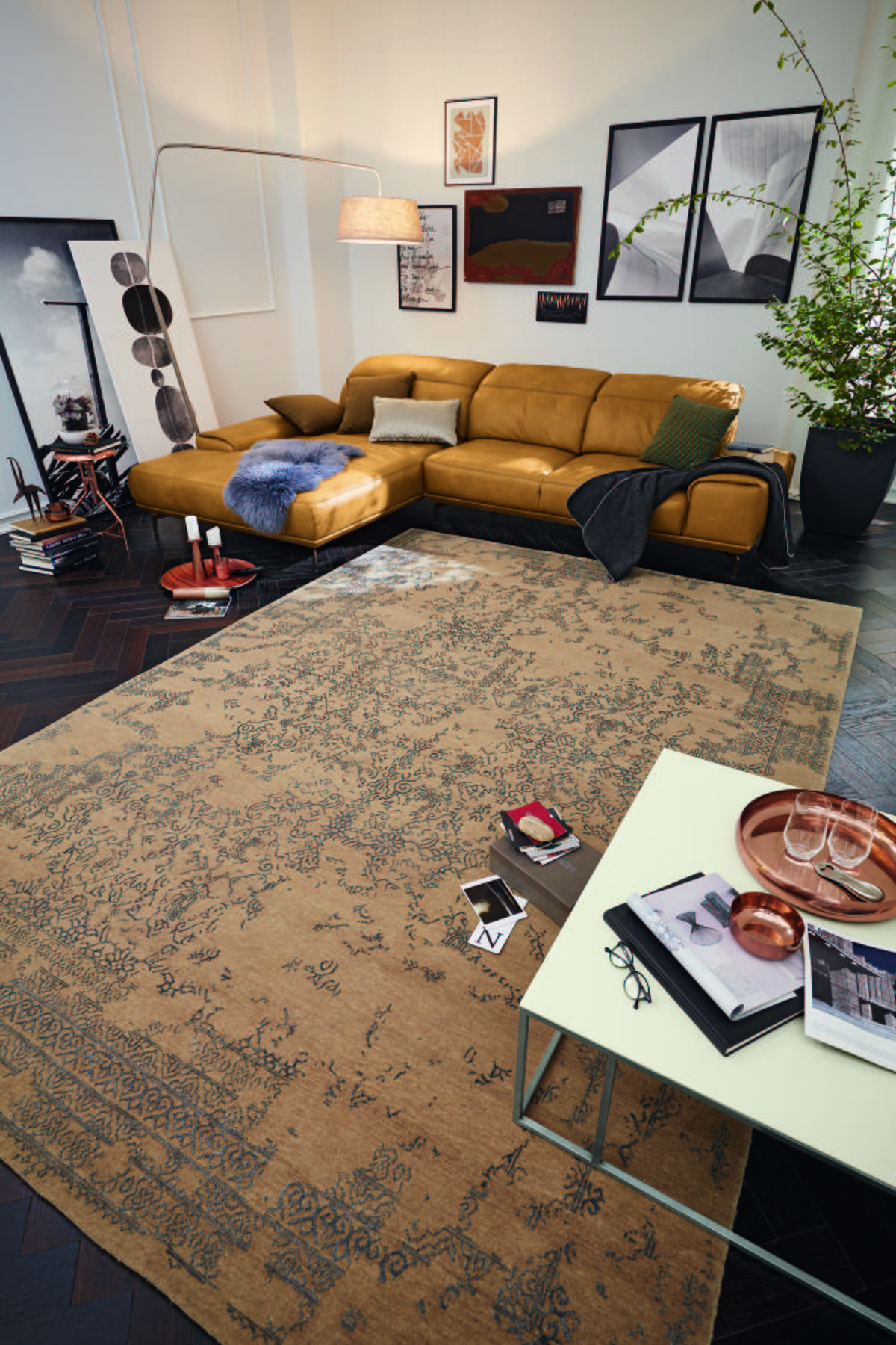Orientalischer Webteppich Blau /Creme Soho Aurora 250x350 cm - Blau/Creme, Design, Textil (250/350cm) - Musterring