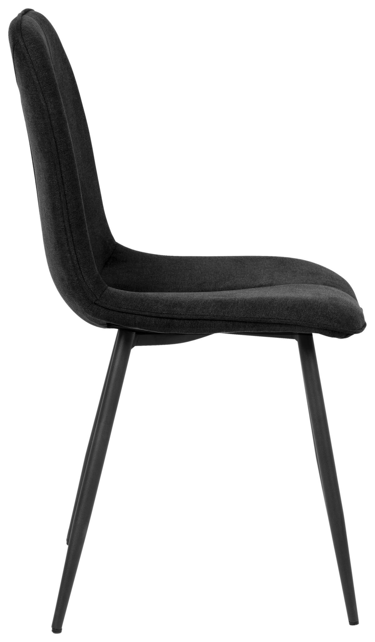 Stuhl Lago Schwarz Gepolstert 2er-Set - Schwarz, MODERN, Holz/Textil (47/87/58cm) - P & B