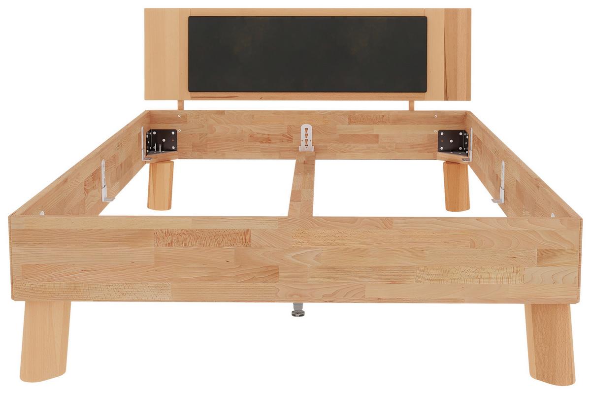 Bett Como Naturfarben /Kernbuche 140x200cm - Naturfarben/Kernbuche, MODERN, Holz (140/200cm) - MID.YOU