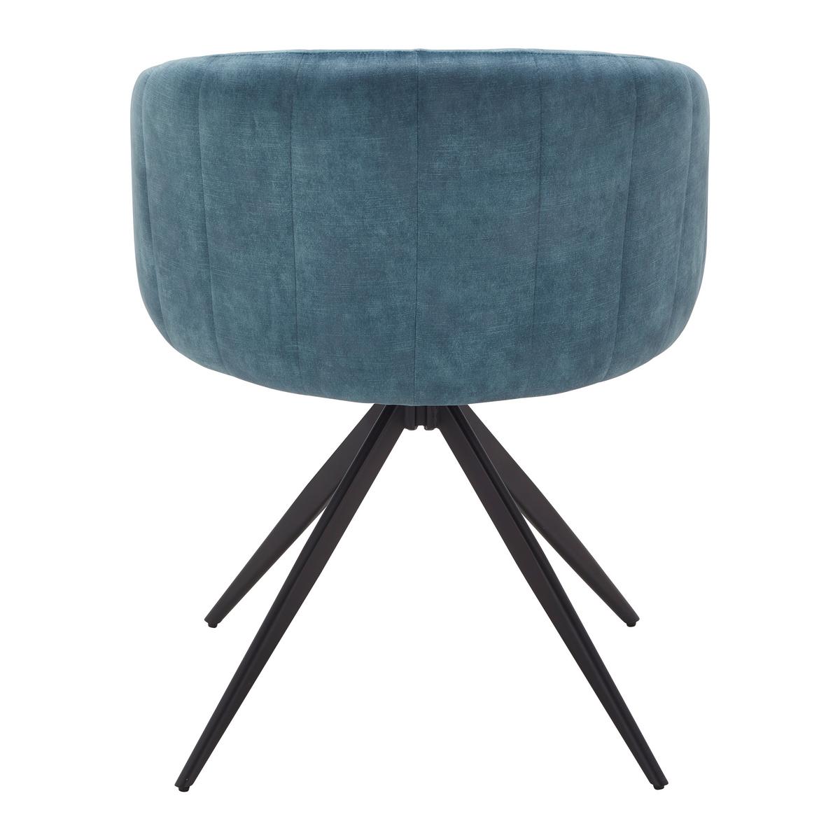 Židle DANIEL modrá - modrá/černá, Moderní, kov/dřevo (56/77/56cm) - Bessagi Home