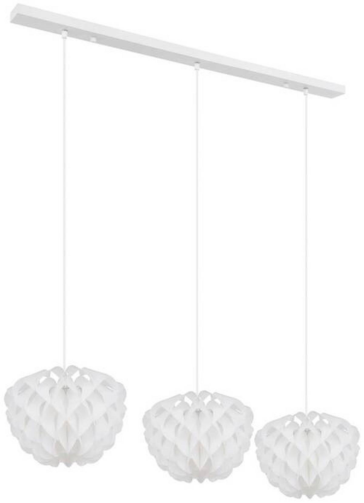 Hängeleuchte Irene H: 26 cm 3-Flammig - Weiß, Basics, Kunststoff/Metall (101/26/120cm) - Globo