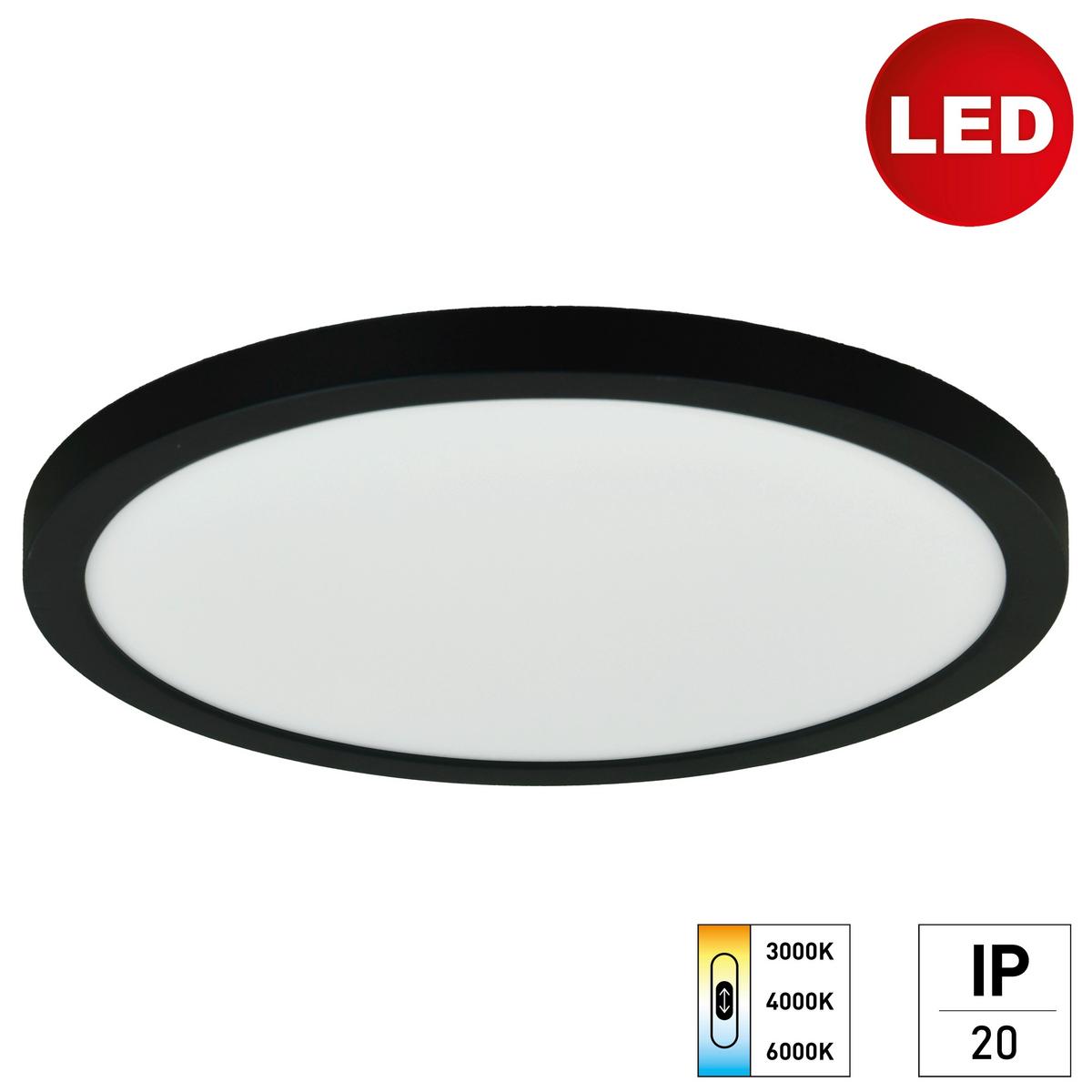 LED-Deckenleuchte 2427500241996 - Schwarz, KONVENTIONELL, Kunststoff (30/1,7cm)