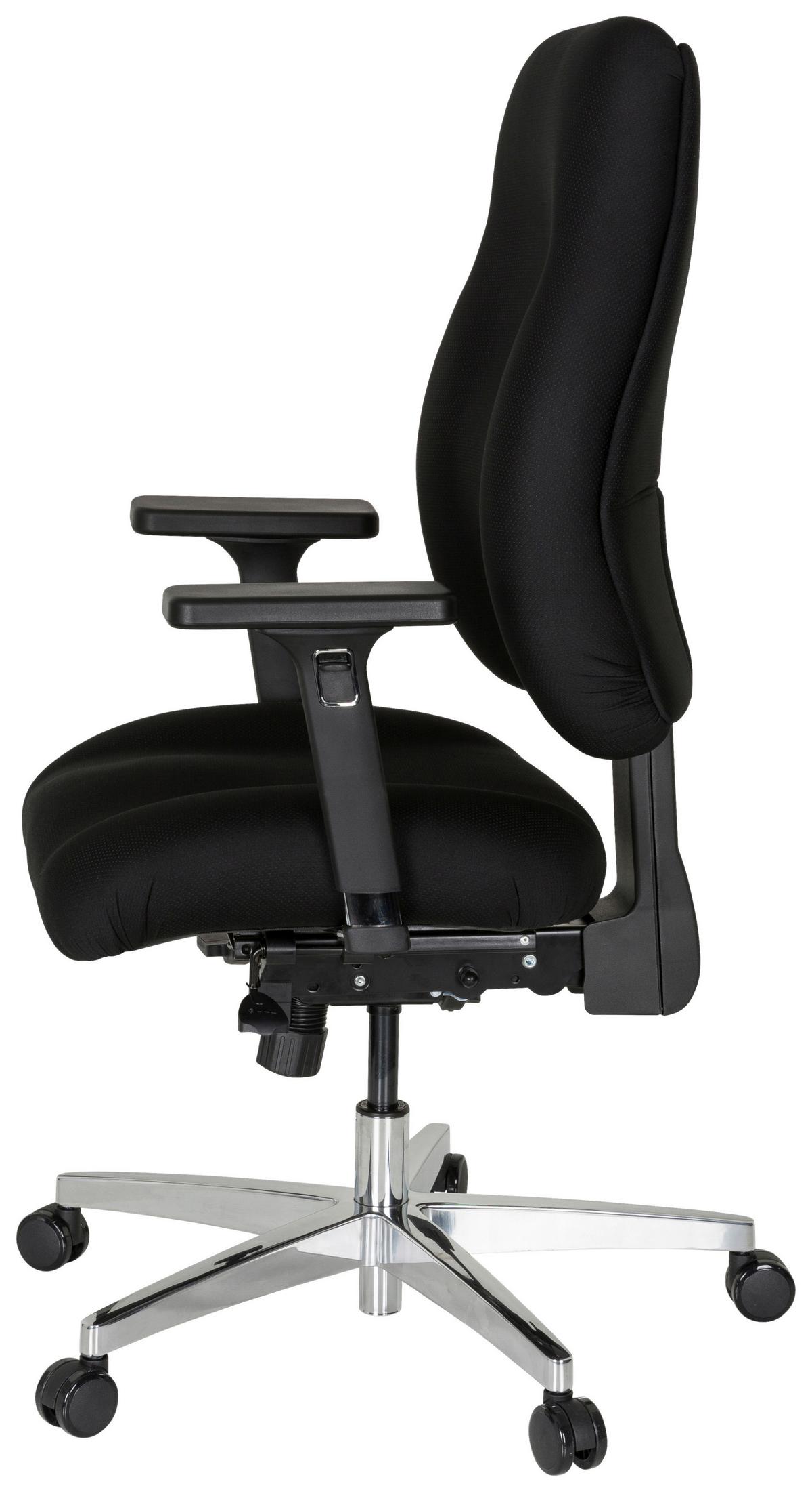 Bürostuhl Zenit Comfort Schwarz Bis 120 Kg - Silberfarben/Schwarz, Basics, Kunststoff/Textil (66/107/67cm) - MID.YOU