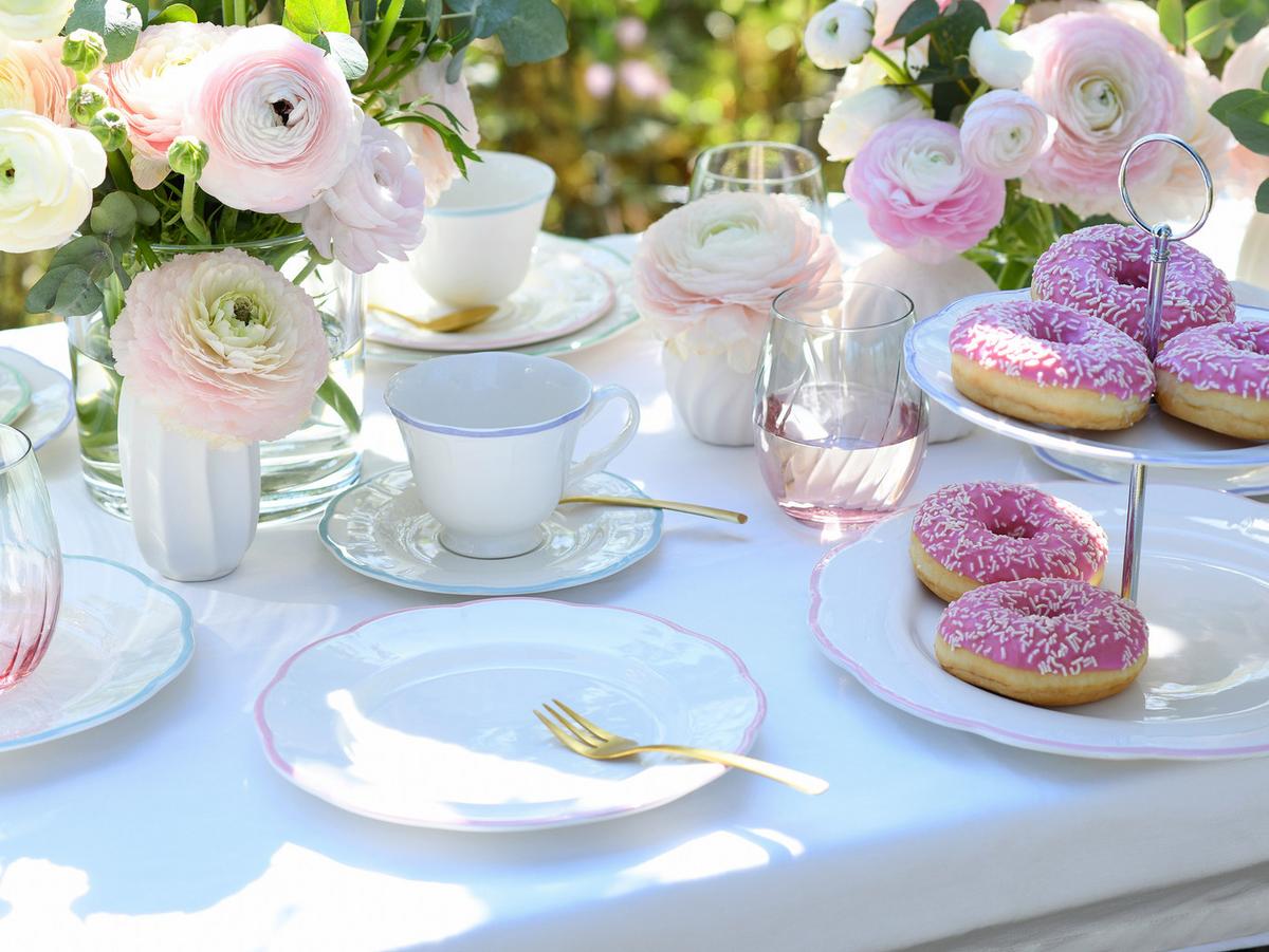 Kaffeeservice 12-teilig. Steingut, multicolor - Hellrosa/Lila, Basics, Keramik - Creatable