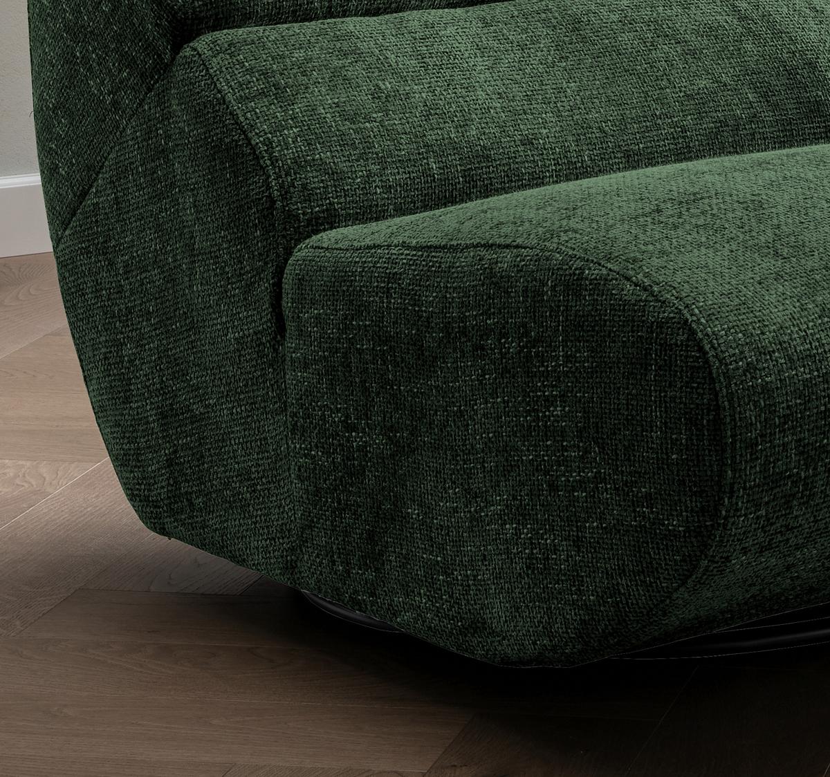 Sessel Lucera Waldgrün 360° Drehbar, B: 74 Cm - Waldgrün/Schwarz, Design, Textil (74/85/105cm) - Livetastic