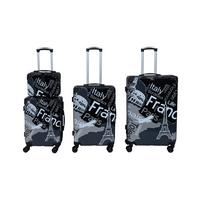 Reisekofferset Hilde - Schwarz/Grau, KONVENTIONELL, Kunststoff/Textil - Luca Bessoni