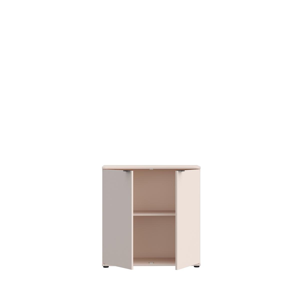 Komoda Ganymede, piesková, š: 80cm - čierna/piesková, Modern, kov/kompozitné drevo (80,1/82,3/34,1cm)